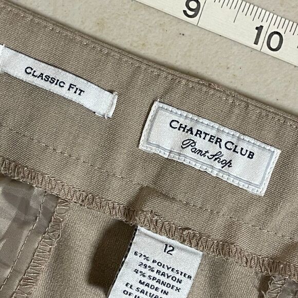 Charter Club Classic Fit Trouser Pants Brown 12 - Picture 10 of 13